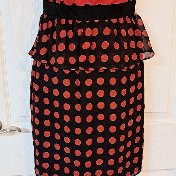 Trina Turk Red & Black Silk Sleeveless Dress - Picture 3 of 8